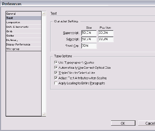   Preferences    Text