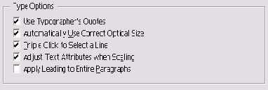  Type Options 