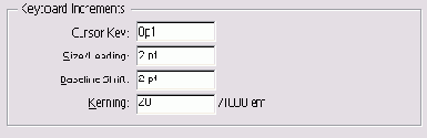  Keyboard Increments  Units & Increments