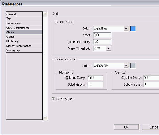   Preferences    Grids