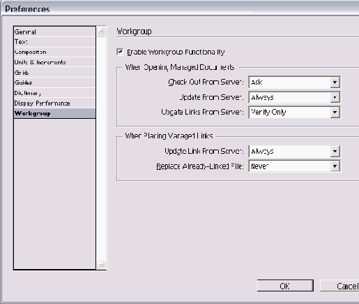   Preferences    Workgroup